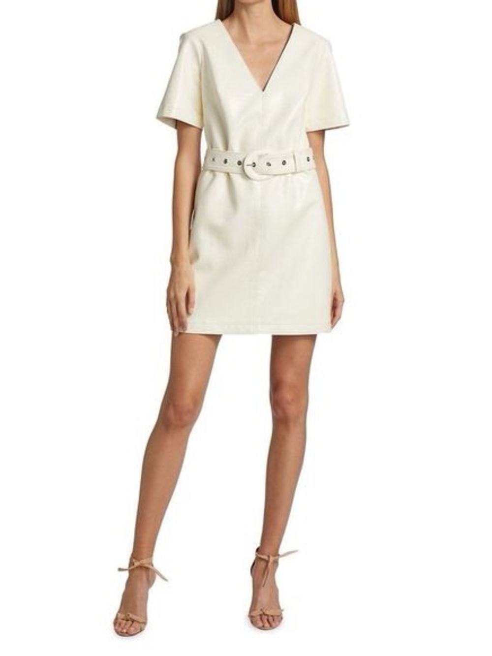 Cinq à Sept Abytha Belted Faux Leather Minidress